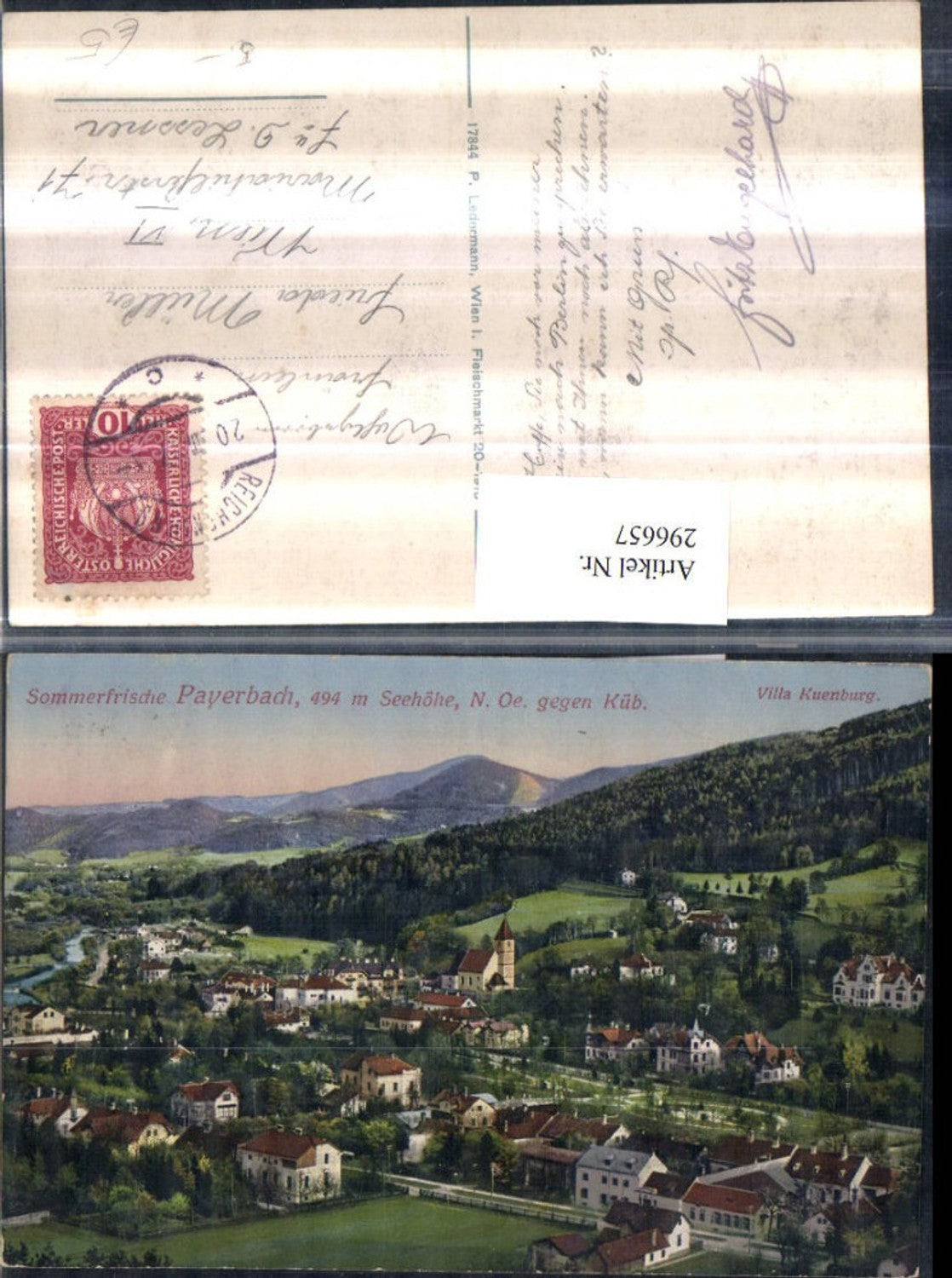 296657,Payerbach Totale m. Villa Kuenburg geg. Küb