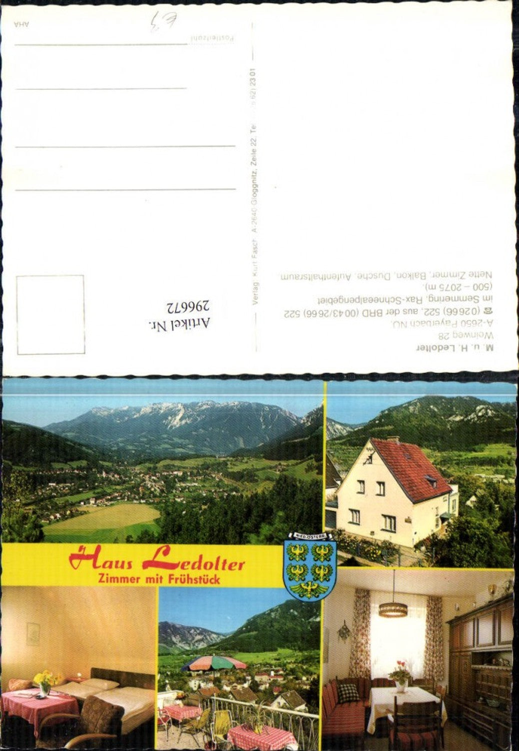 296672,Payerbach Totale Haus Ledolter Innenansichten Mehrbildkarte