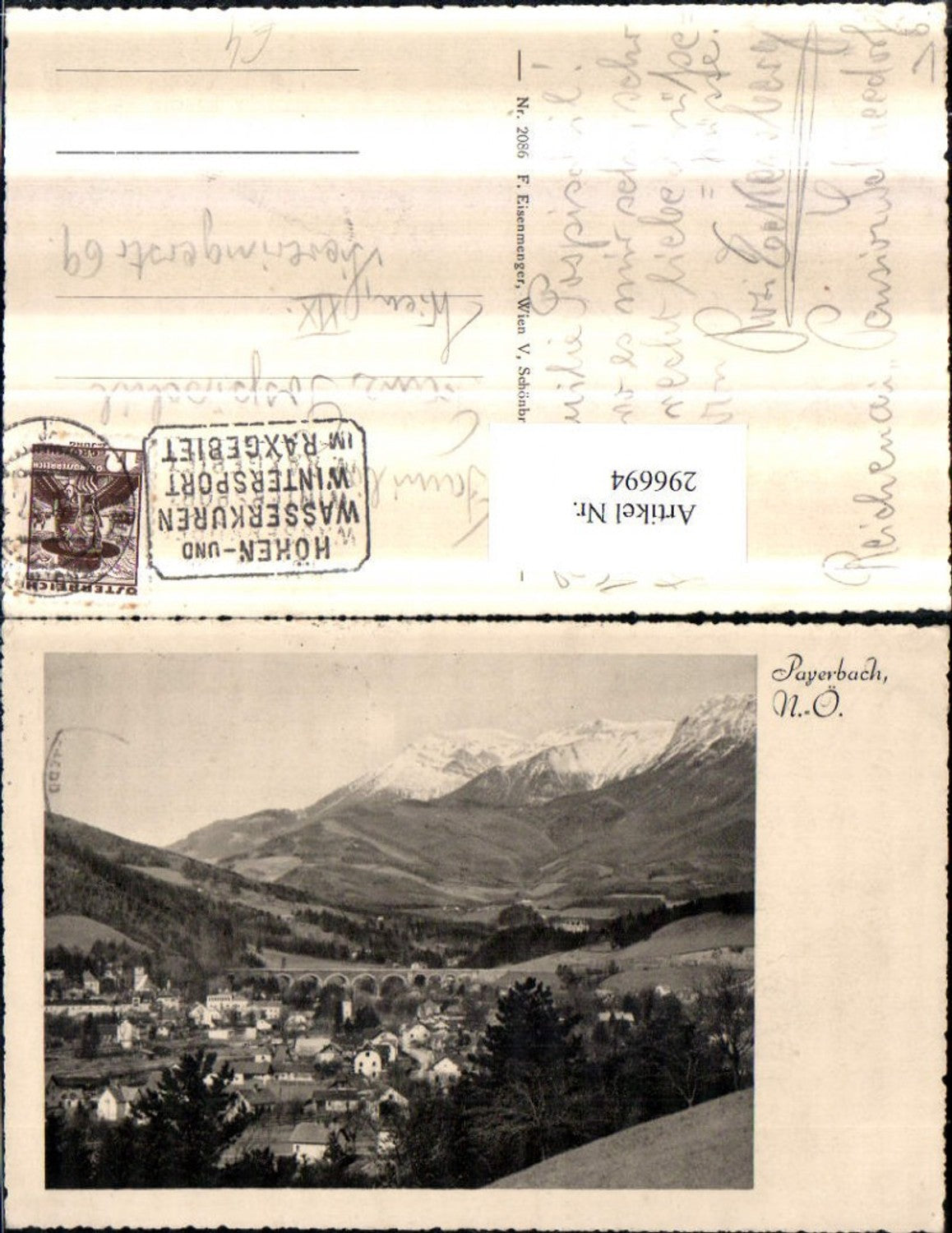 296694,Payerbach Totale m. Viadukt Bergkulisse