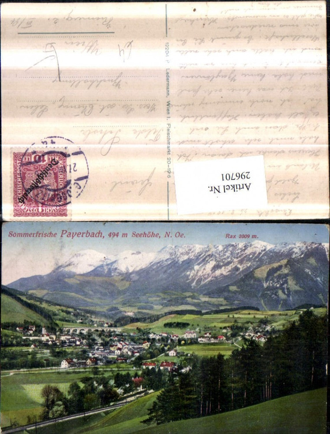 296701,Payerbach Totale m. Rax Bergkulisse