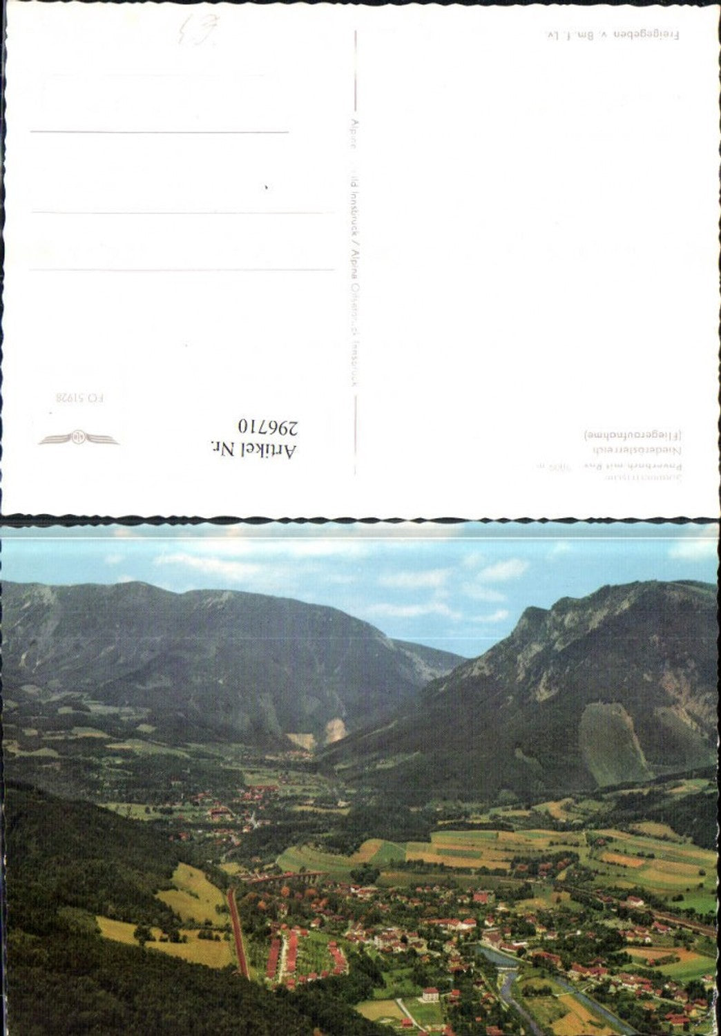 296710,Payerbach Totale m. Rax Bergkulisse pub Alpine Luftbild 51928