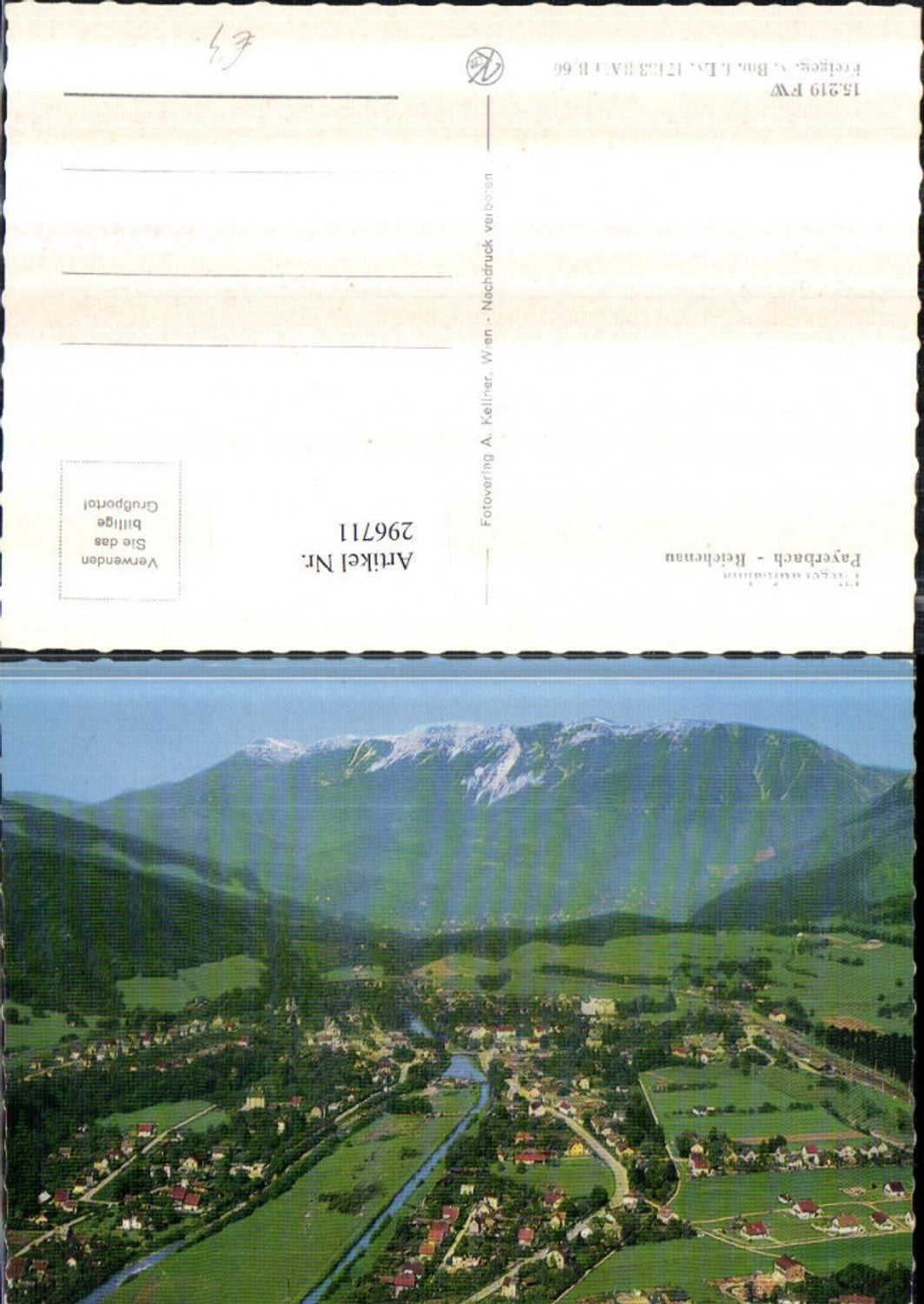 296711,Payerbach Reichenau Totale Bergkulisse Fliegeraufnahme