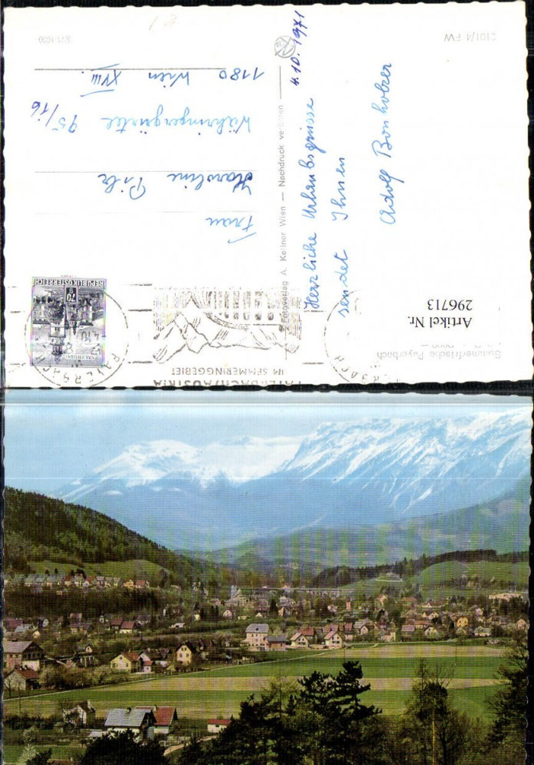 296713,Payerbach Totale m. Rax Bergkulisse