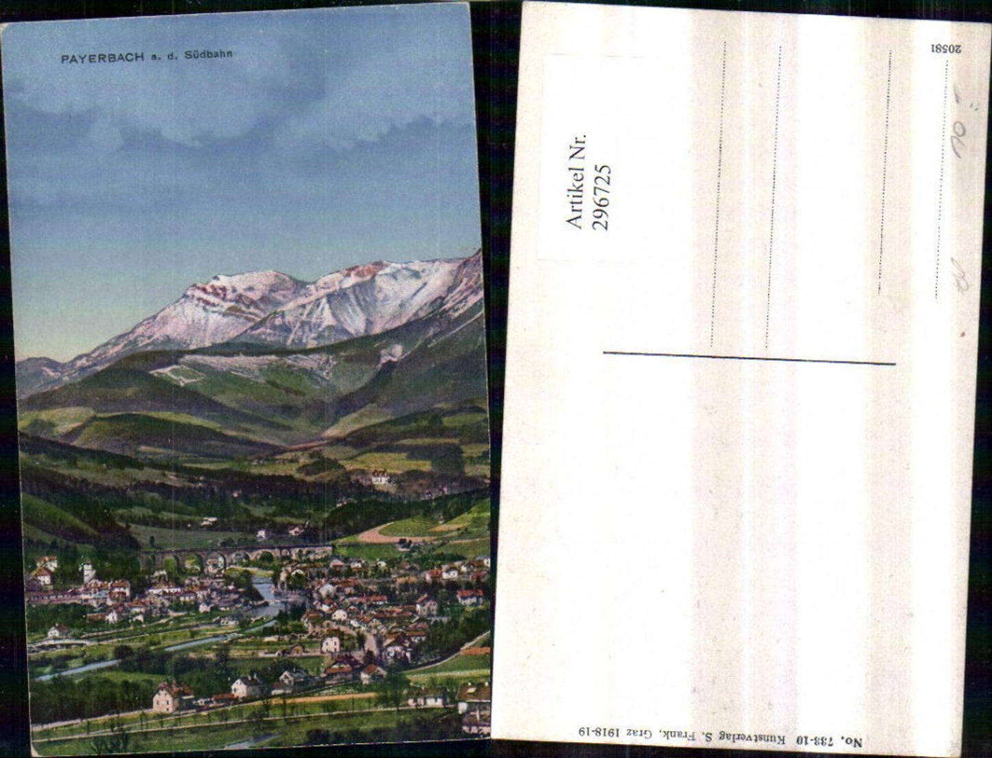 296725,Payerbach an d. Südbahn Totale m. Viadukt Bergkulisse