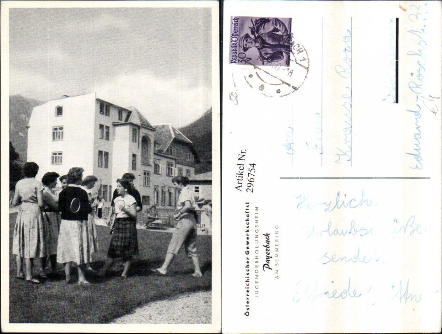 296754,Payerbach am Semmering Jugenderholungsheim Frauen