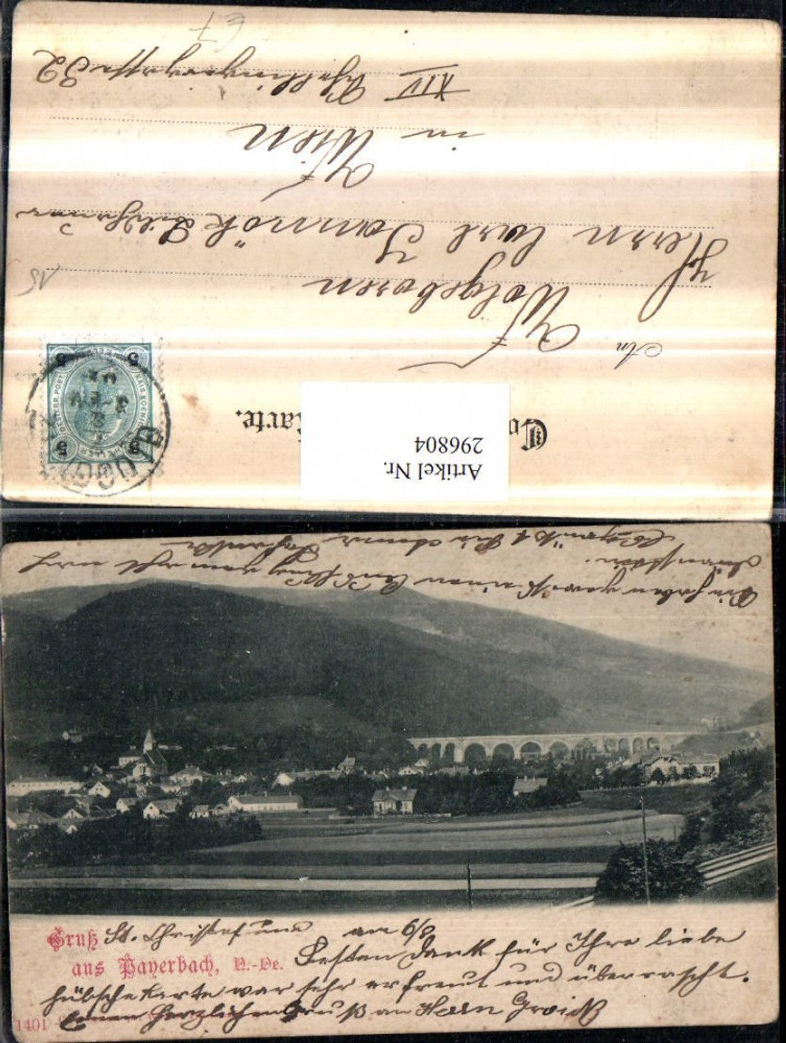 296804,Gruß aus Payerbach Totale m. Viadukt Brücke