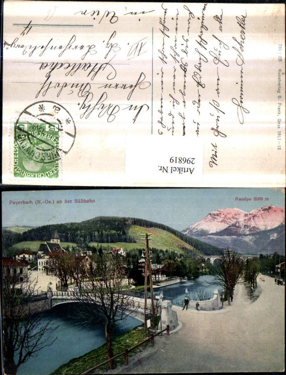 296819,Payerbach an d. Südbahn Teilansicht Brücke Viadukt m. Raxalpe Bergkulisse