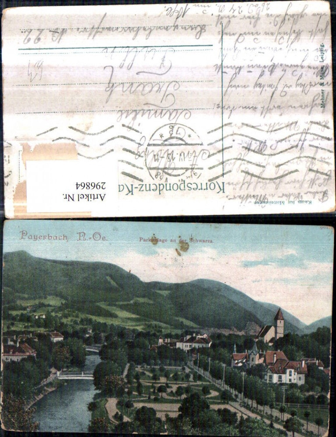 296864,Payerbach Teilansicht Parkanlage an d. Schwarza Brücke