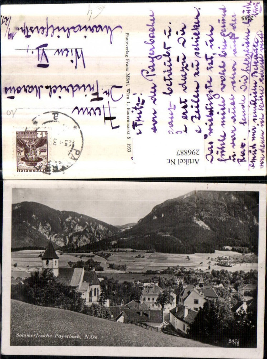 296887, Payerbach partial view with church