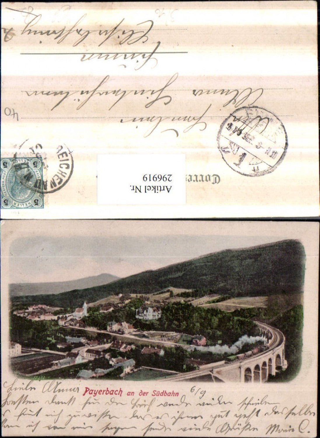 296919,Payerbach an d. Südbahn Totale m. Viadukt