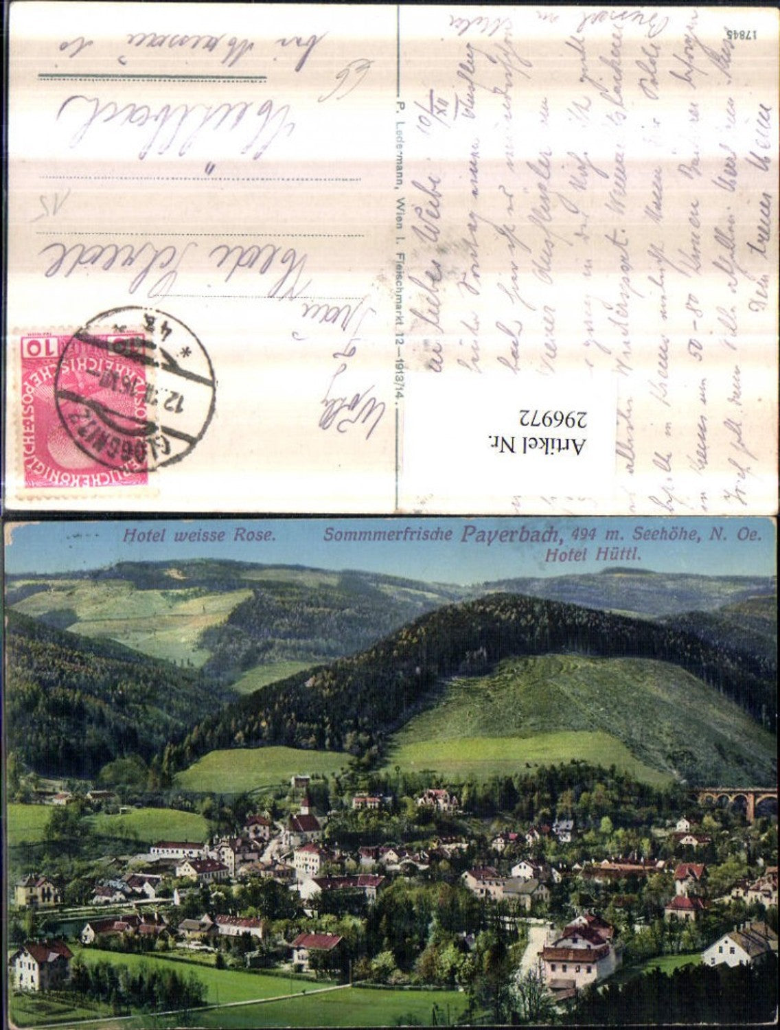 296972,Payerbach Totale m. Hotel Hüttl u. Weiße Rose