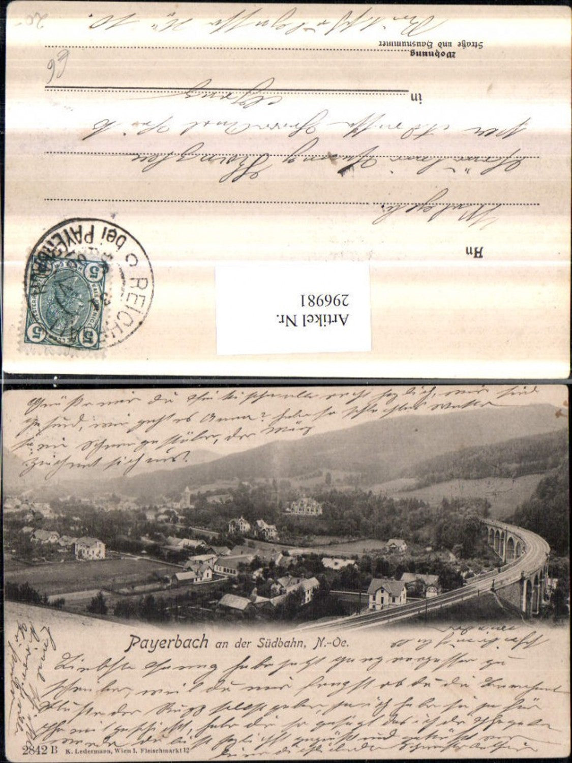 296981,Payerbach an d. Südbahn Totale m. Viadukt
