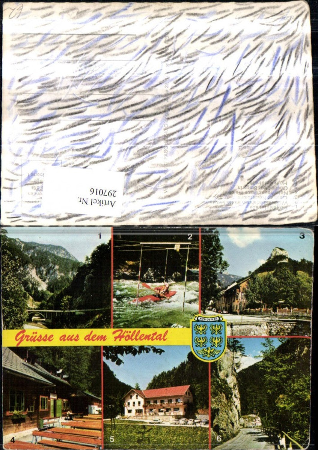 297016,Höllental Wildwasserfahrten Gasthof Kaiserbrunn u. Singerin Mehrbildkarte