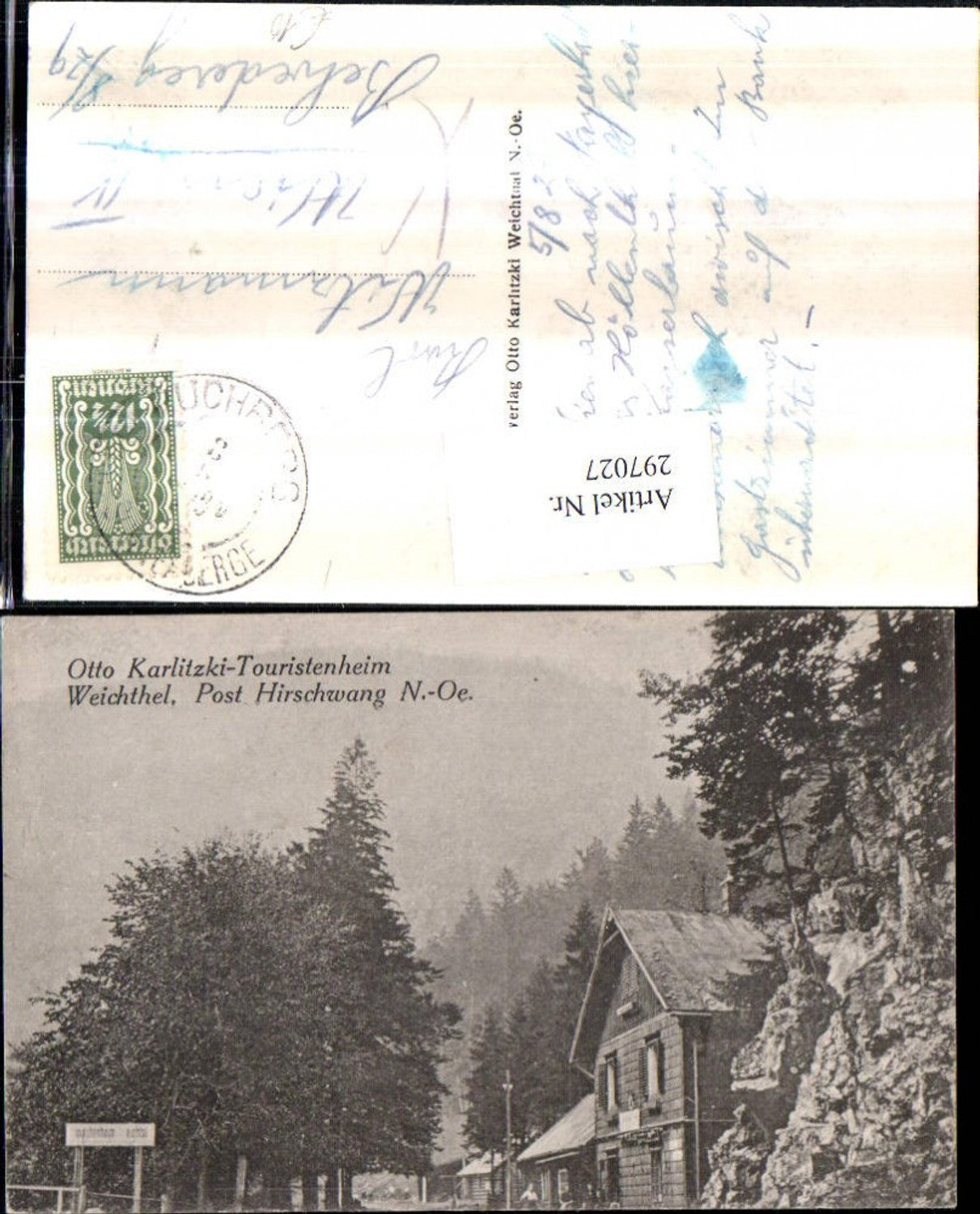 297027,Otto Karlitzki Touristenheim Weichthel Weichthal b. Hirschwang
