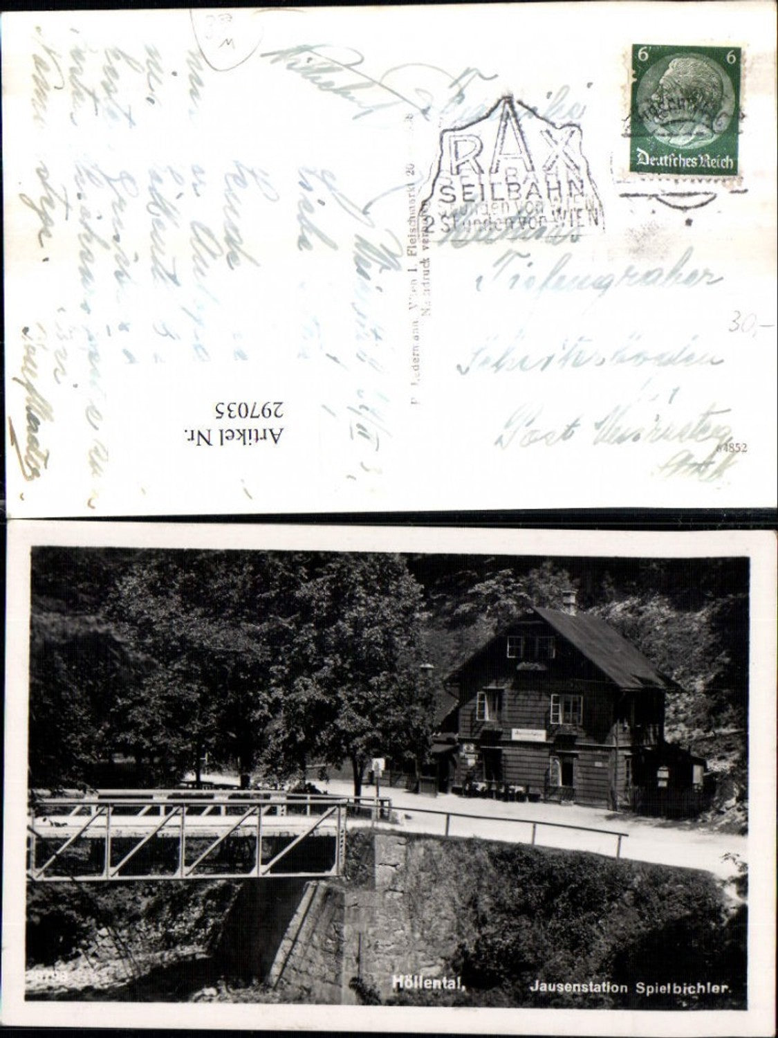 297035,Höllental Jausenstation Spielbichler Brücke b. Schwarzau Naßwald