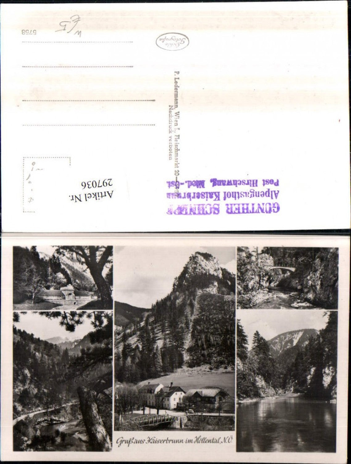297036,Kaiserbrunn im Höllental Brücke Gasthof Wasserschloss b. Schwarzau Mehrbildkarte