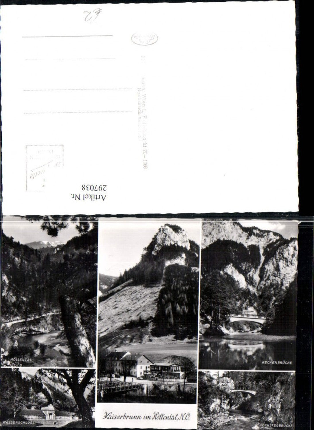 297038,Kaiserbrunn im Höllental Brücke Gasthof Wasserschloss b. Schwarzau Mehrbildkarte