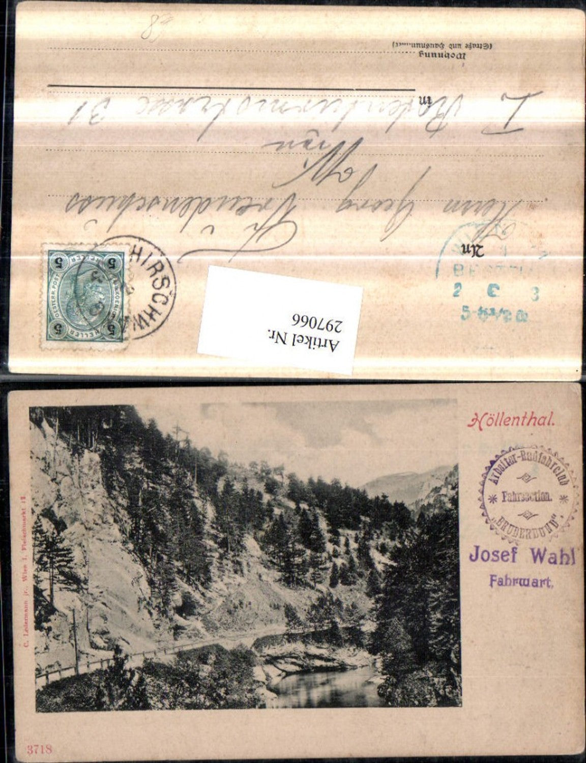 297066,Höllenthal Höllental Partie b. Naßwald Schwarzau