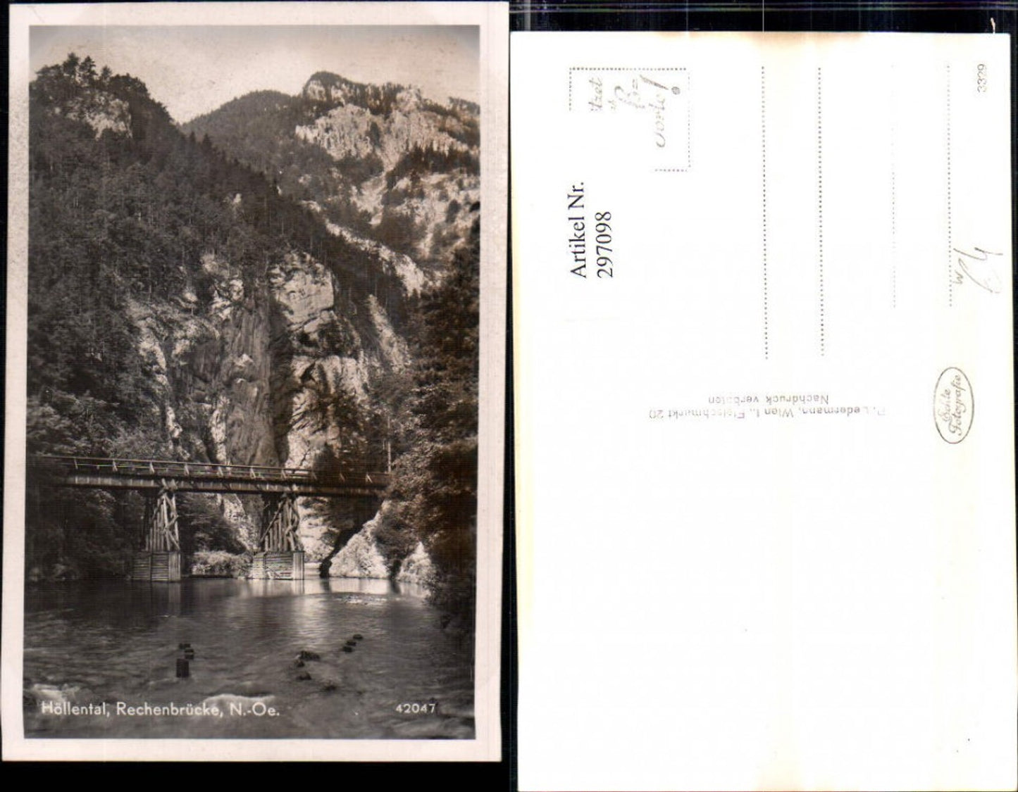 297098,Höllental Rechenbrücke Brücke b. Naßwald Schwarzau