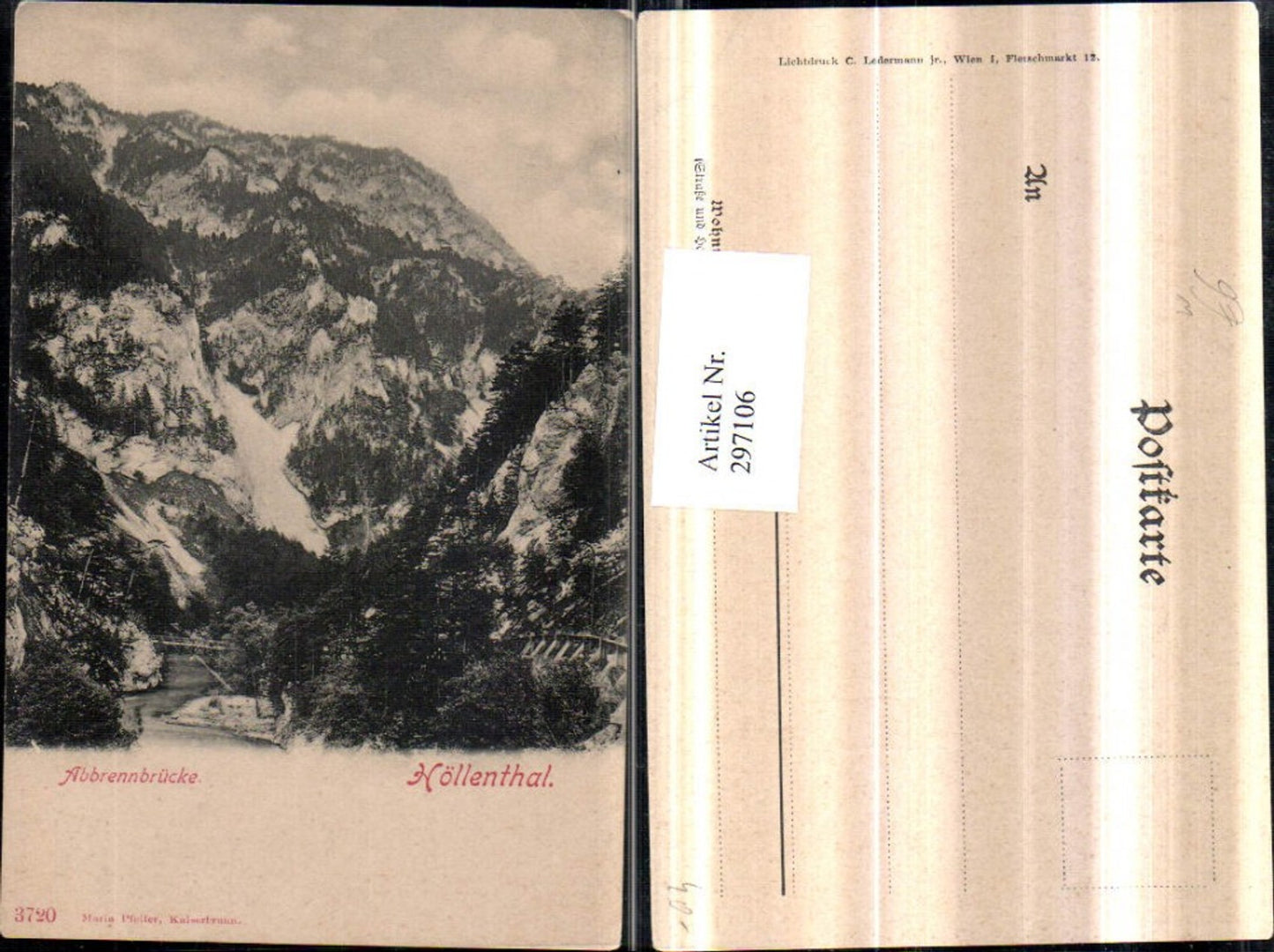 297106,Höllenthal Höllental Abbrennbrücke Brücke b. Naßwald Schwarzau