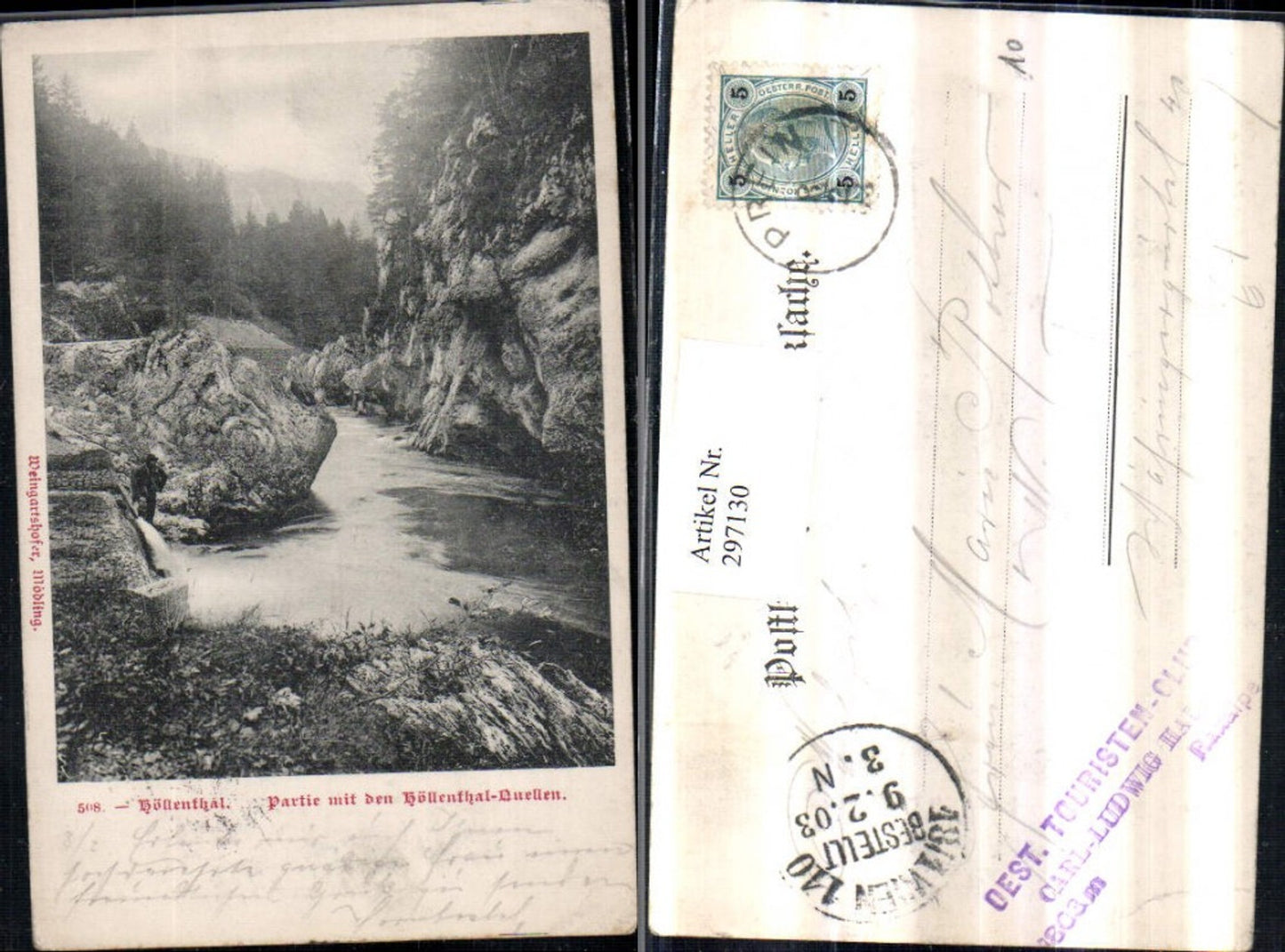 297130,Höllenthal Höllental Partie m. Höllental-Quellen b. Naßwald Schwarzau