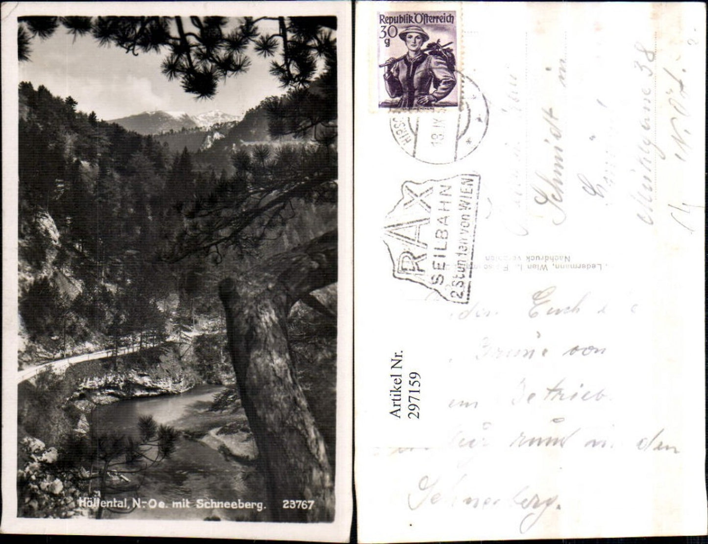297159,Höllental Partie m. Schneeberg b. Naßwald Schwarzau