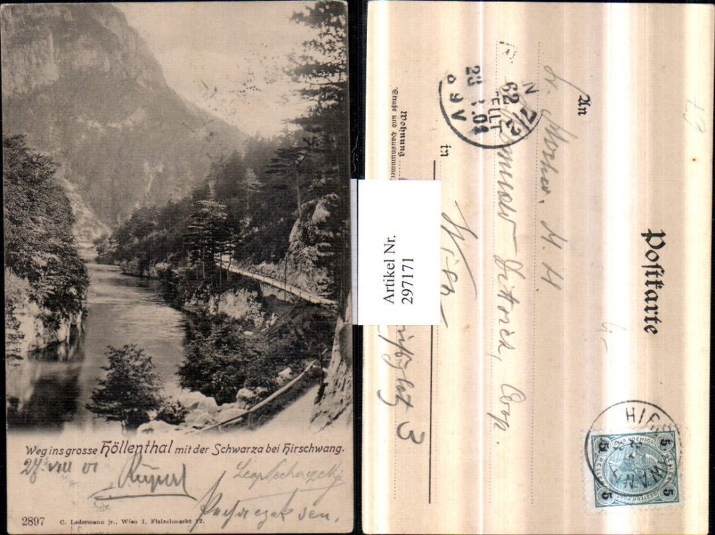 297171,Weg ins große Höllenthal Höllental m. Schwarza b. Hirschwang