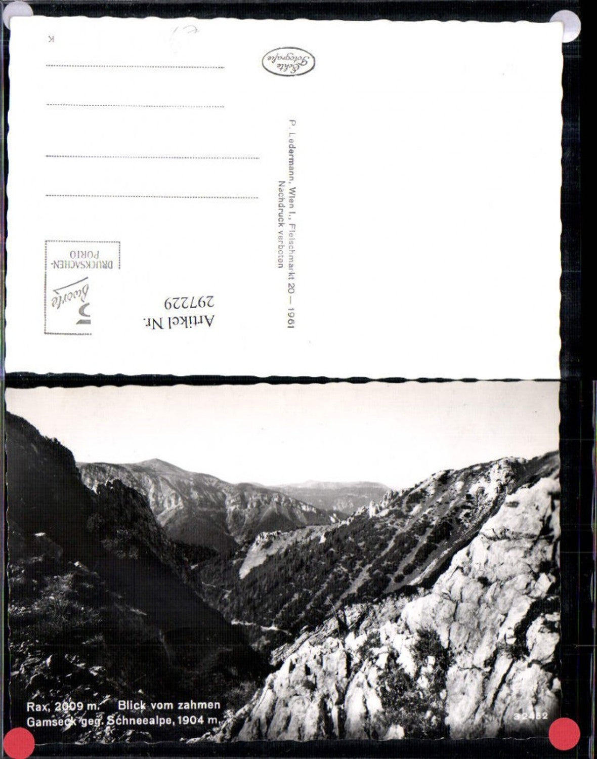 297229,Rax Blick vom zahmen Gamseck geg. Schneealpe Bergkulisse b. Reichenau