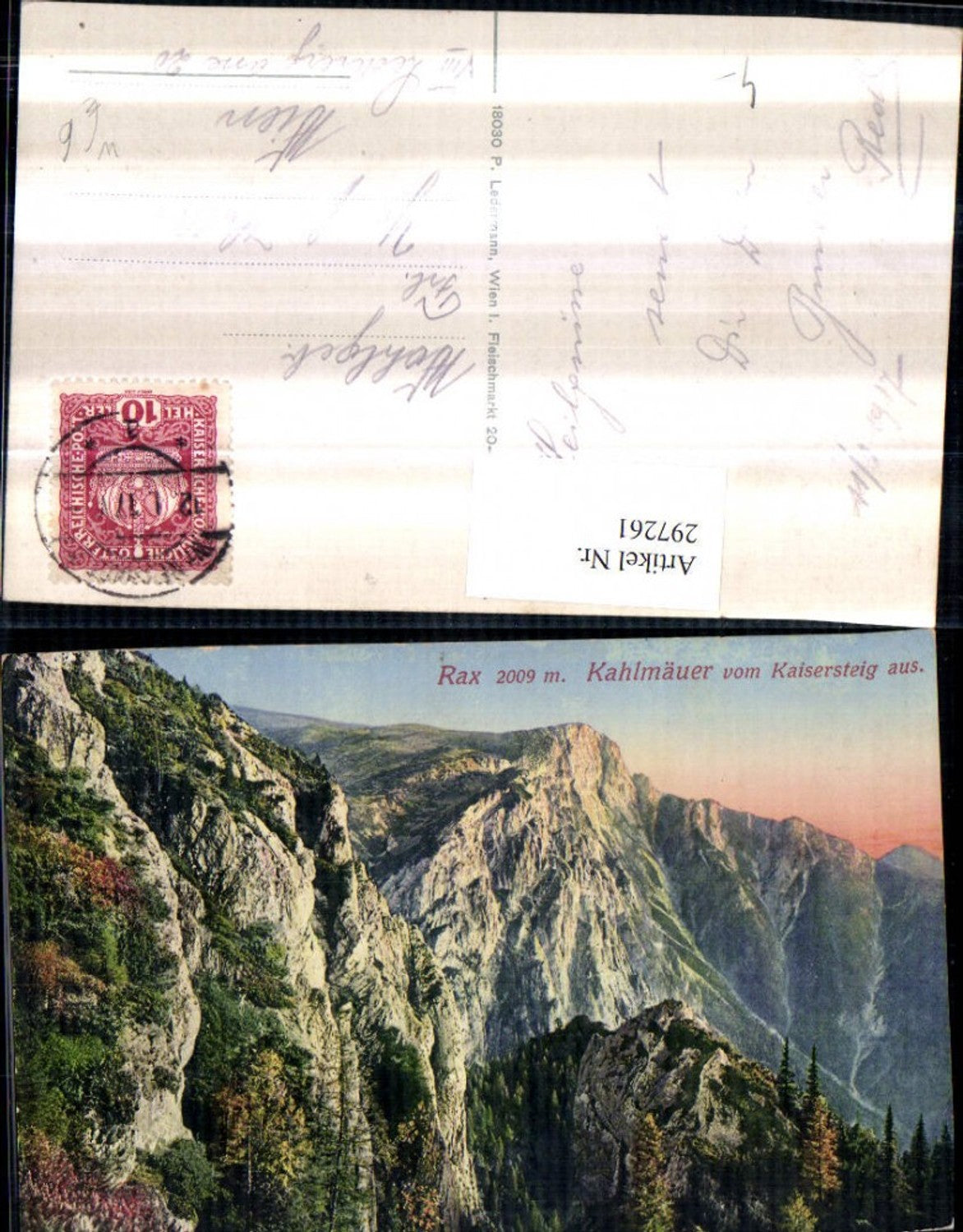 297261,Rax Kahlmäuer vom Kaisersteig Bergkulisse b. Schwarzau Reichenau
