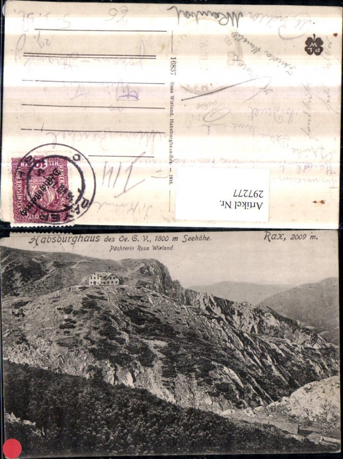 297277,Rax Habsburghaus Berghütte Bergkulisse b. Hirschwang Schwarzau