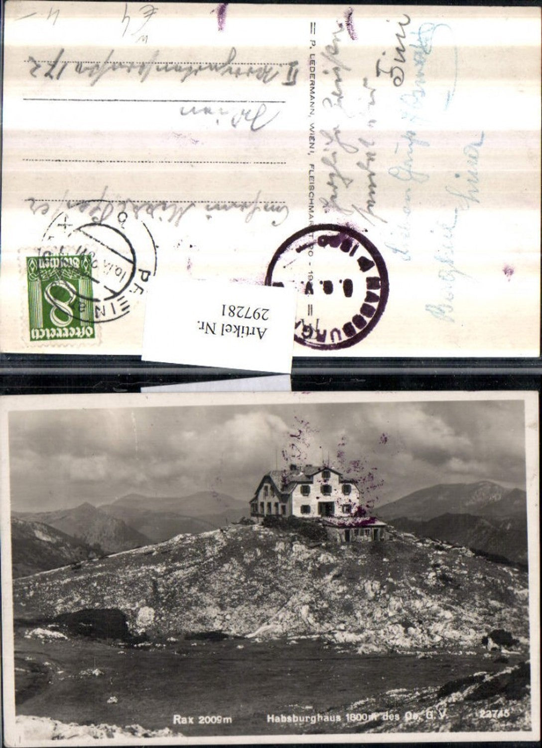 297281,Rax Habsburghaus Berghütte Bergkulisse b. Hirschwang Schwarzau