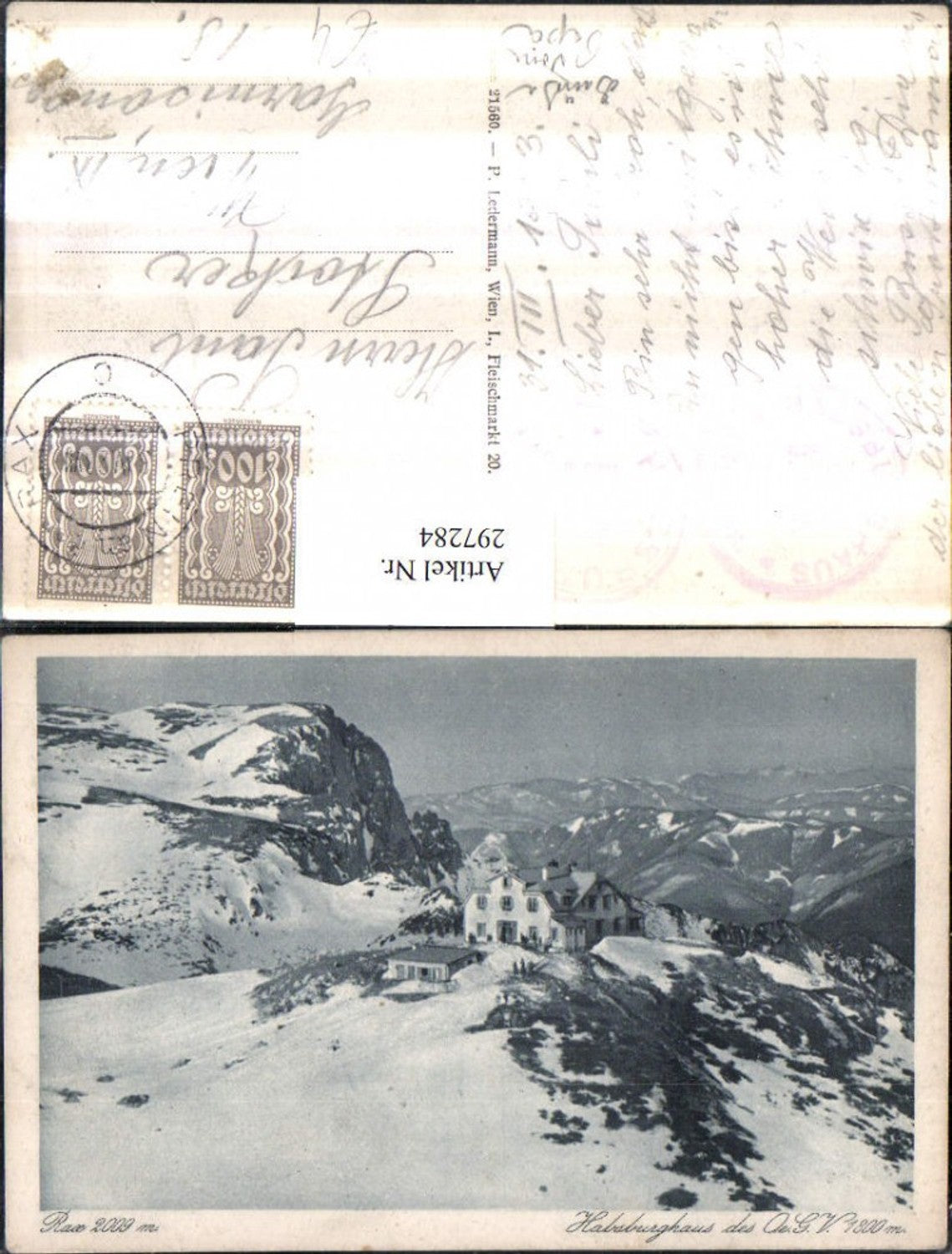 297284,Rax Habsburghaus Berghütte Bergkulisse b. Hirschwang Schwarzau