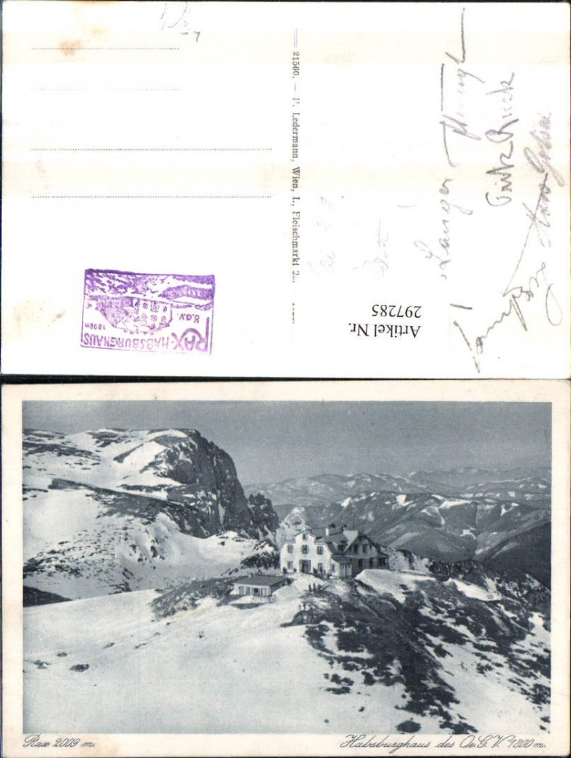 297285,Rax Habsburghaus Berghütte Bergkulisse b. Hirschwang Schwarzau