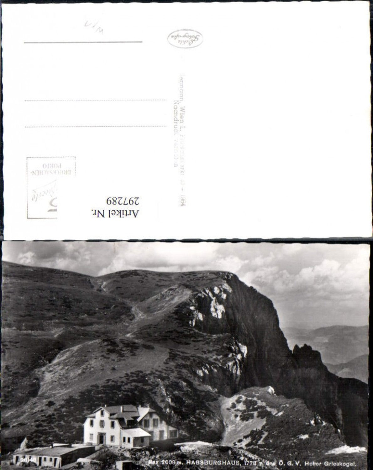297289,Rax Habsburghaus Berghütte m. Hoher Grieskogel b. Hirschwang Schwarzau