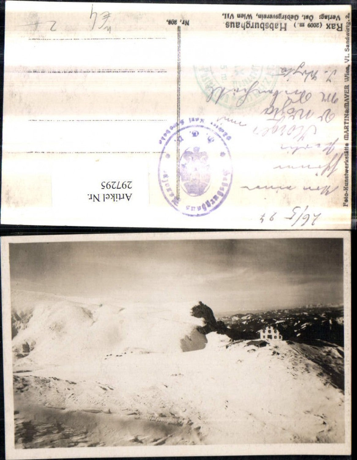 297295,Rax Habsburghaus Berghütte b. Hirschwang Schwarzau Winterbild