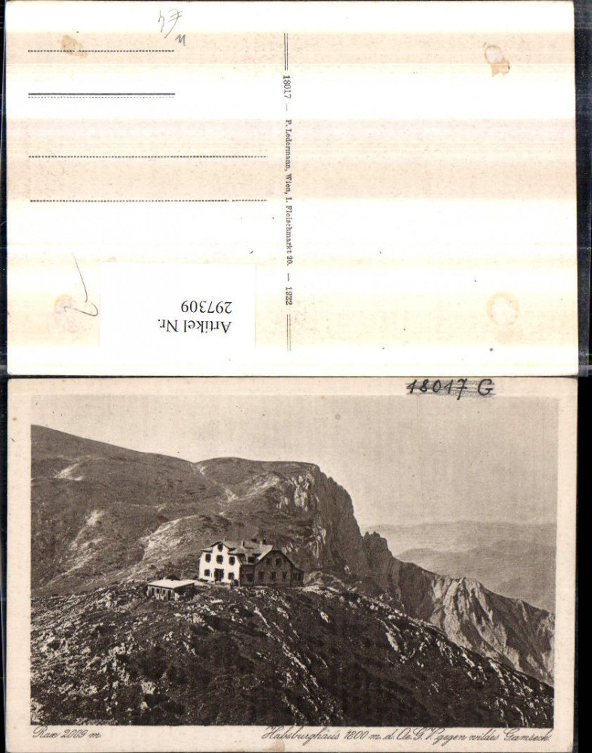 297309,Rax Habsburghaus Berghütte geg. Wildes Gamseck b. Hirschwang Schwarzau