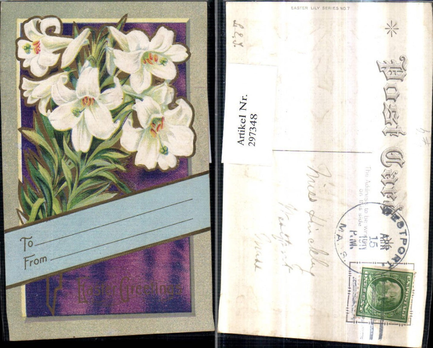 297348,Präge Litho AK Ostern Blumen Lilien
