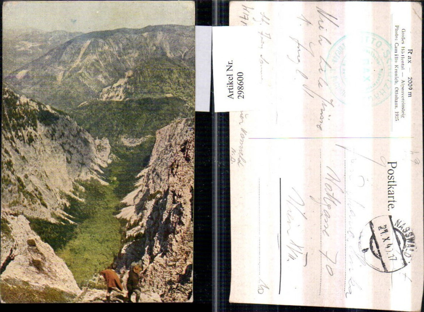 298600,Rax Großes Höllental Alpenvereinsteig Bergkulisse b. Schwarzau