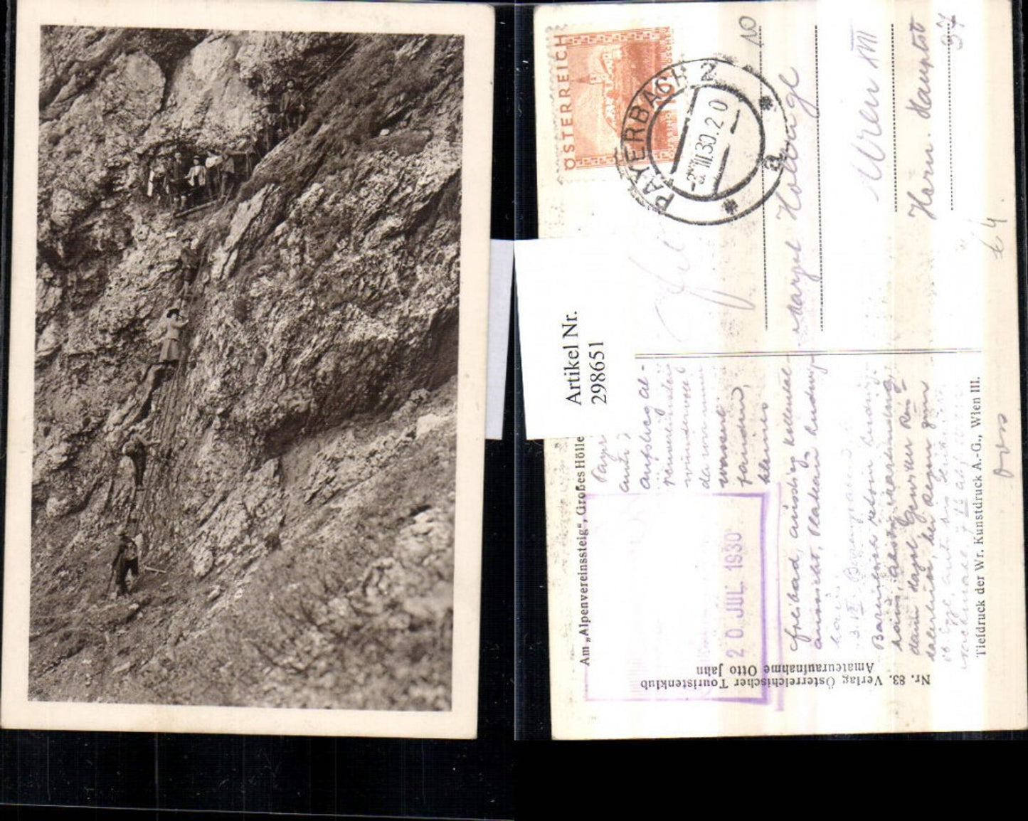 298651,Rax Großes Höllental Alpenvereinssteig b. Schwarzau Bergsteiger Leiter
