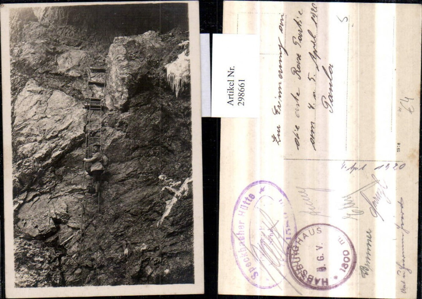 298661,Rax Großer Teufelsbadstubensteig b. Reichenau Leiter Bergsteiger