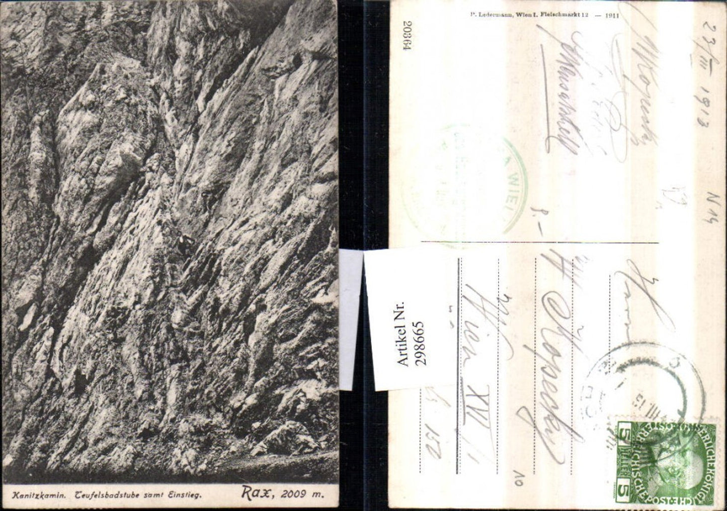 298665,Rax Kanitzkamin Teufelsbadstube m. Einstieg b. Reichenau