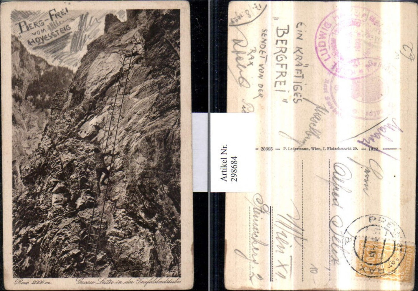 298684,Rax Teufelsbadstube b. Reichenau Große Leiter Bergsteiger