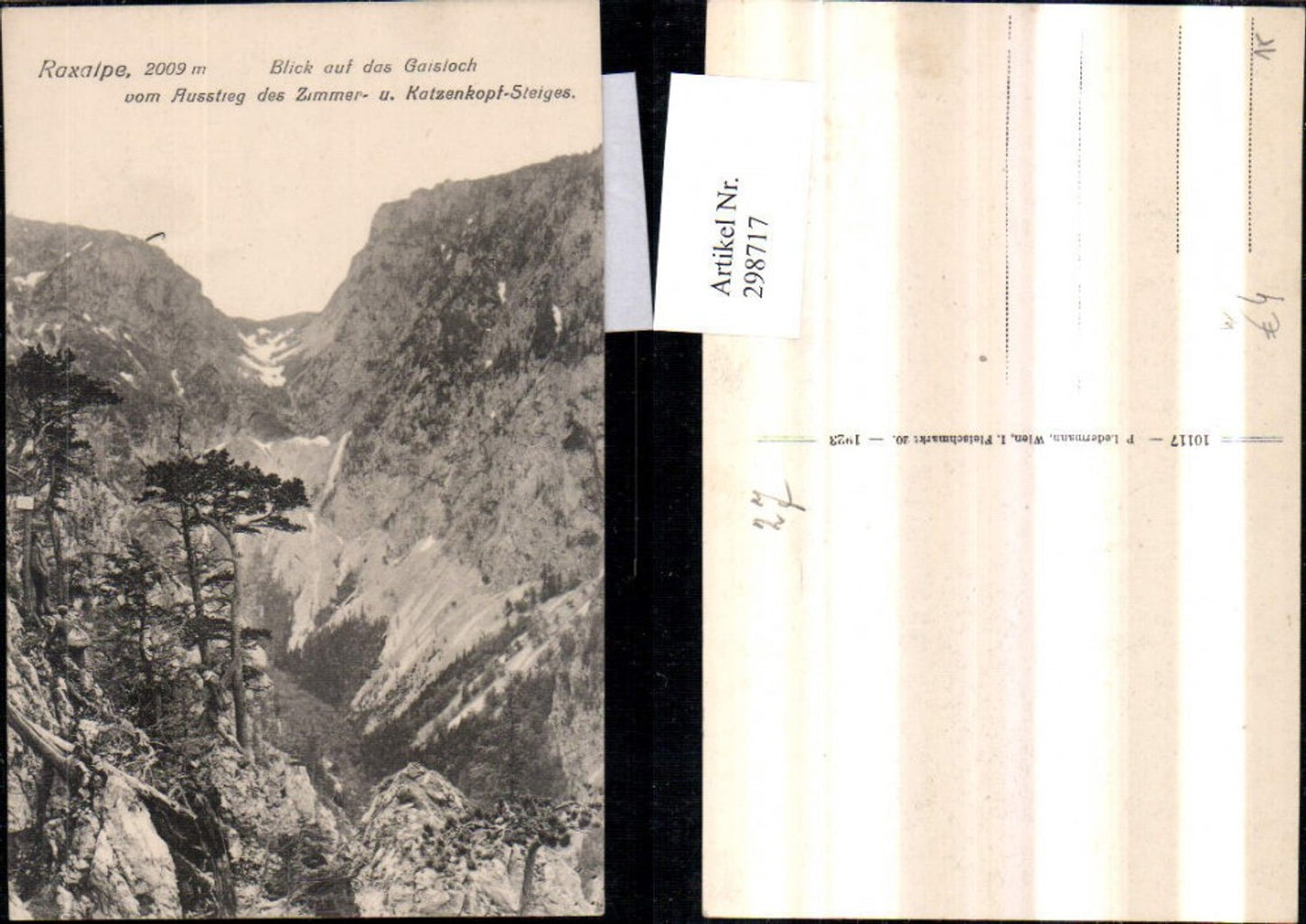 298717,Raxalpe Blick auf d. Gaisloch vom Zimmer- u. Katzenkopf-Steiges b. Reichenau Bergkulisse