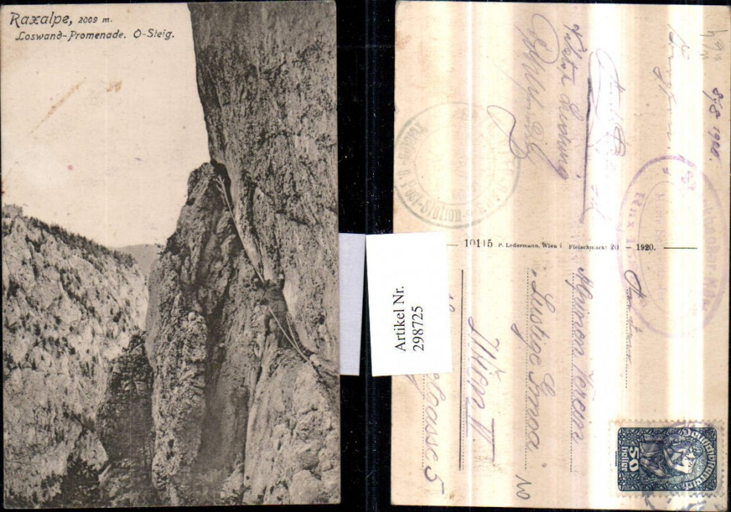 298725,Raxalpe Loswand-Promenade b. Reichenau Bergsteiger