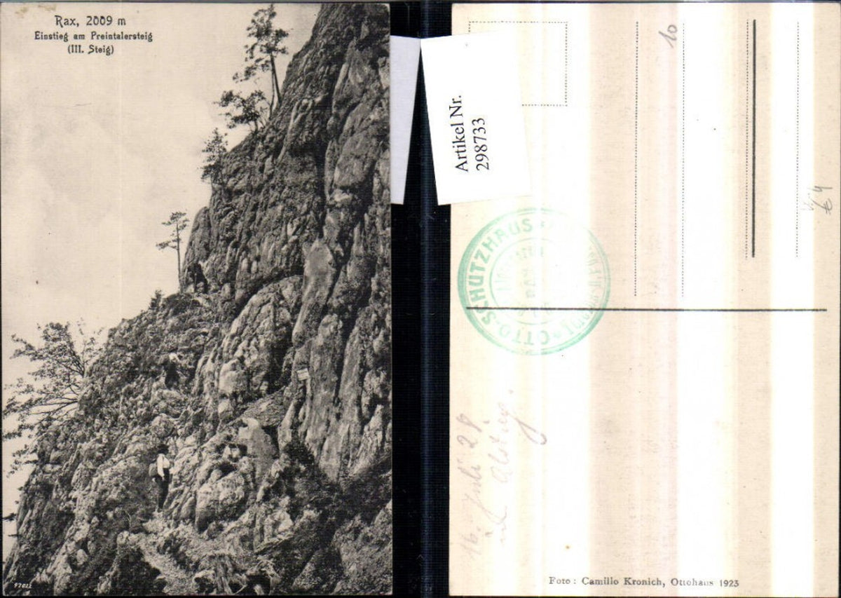 298733, Rax, starting point at the Preintalersteig trail near Prein, mountaineer