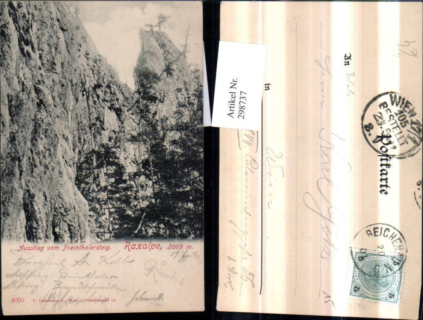298737,Raxalpe Ausstieg vom Preintalersteig b. Prein