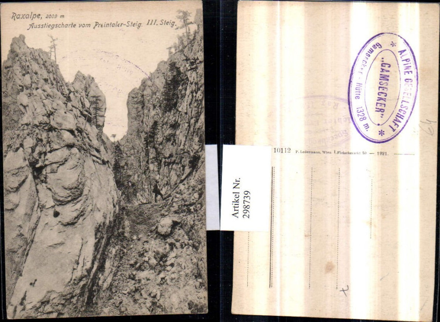 298739,Raxalpe Ausstiegspartie vom Preintaler-Steig b. Prein