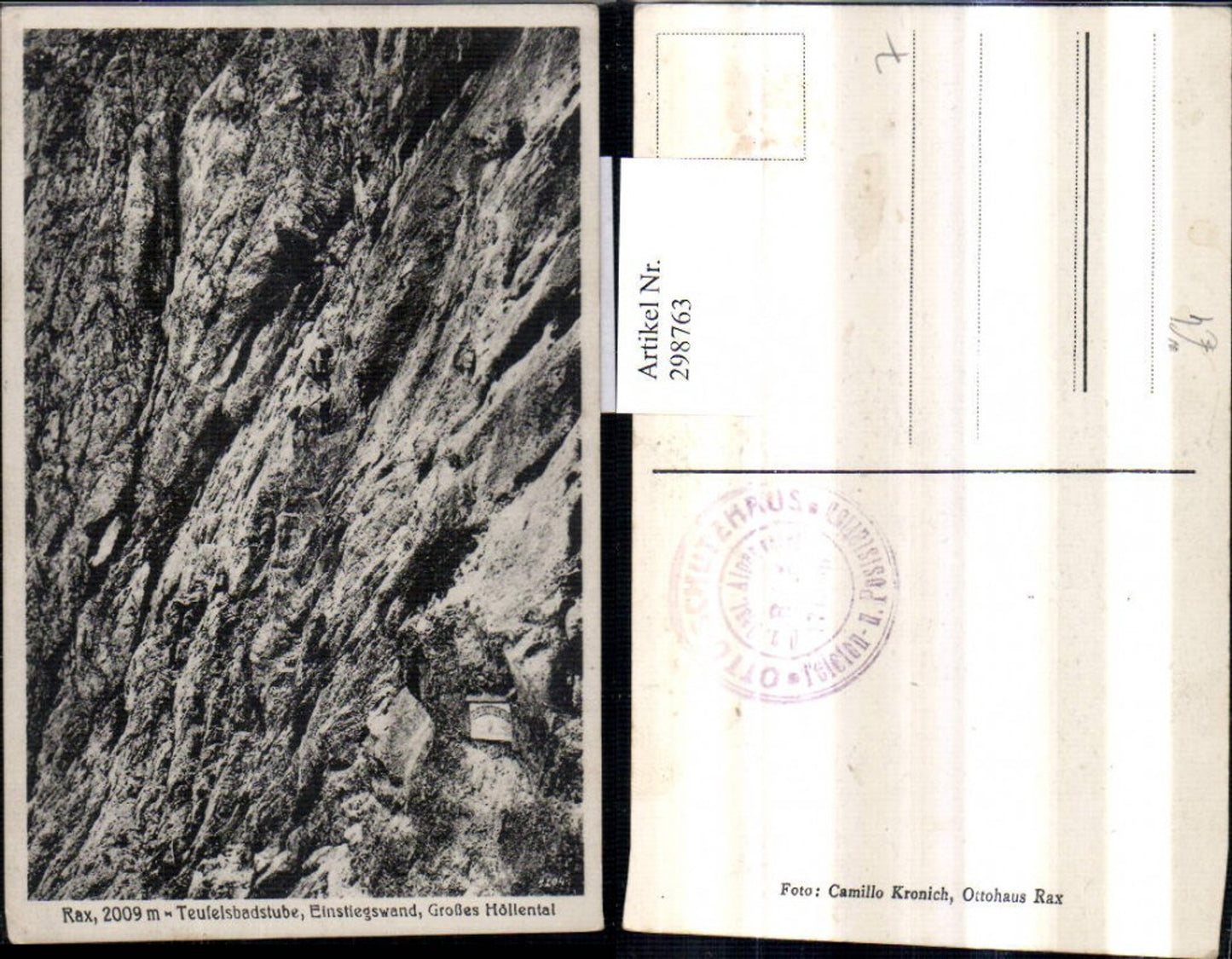 298763,Rax Großes Höllental Teufelsbadstube Einstiegswand b. Reichenau Schwarzau