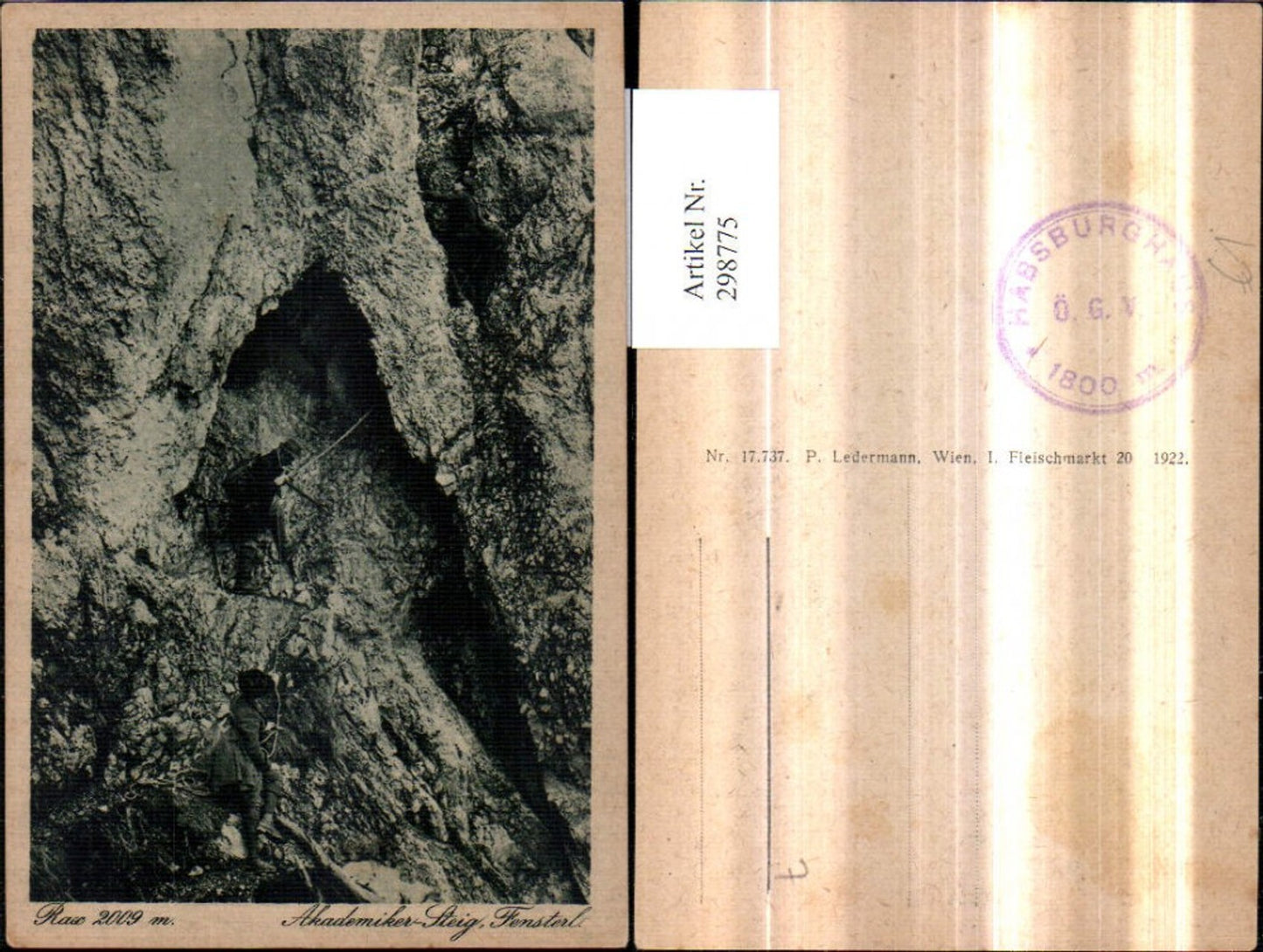 298775,Rax Höllental Fensterl am Akademiker-Steig b. Schwarzau Bergsteiger