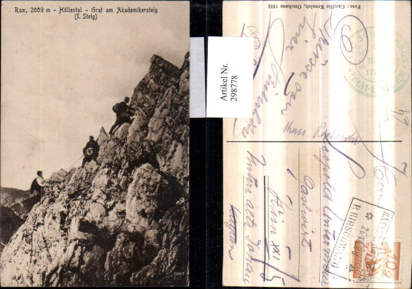 298778,Rax Höllental Grat am Akademikersteig b. Schwarzau Bergsteiger